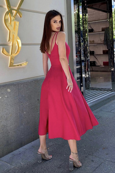 SUKIENKA MIDI NA RAMIĄCZKACH MALINOWA