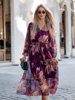 Wzorzysta sukienka midi Capri