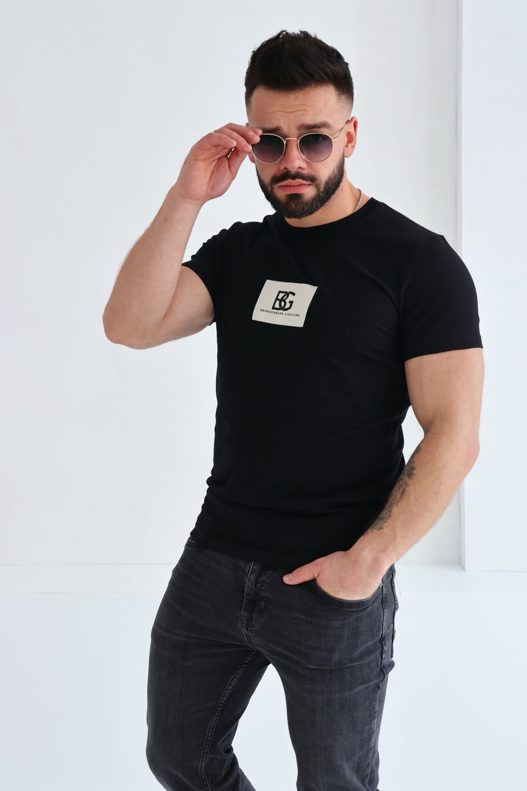 T-Shirt męski BG Bing | czarny