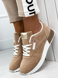 Damskie sneakersy camelowe BK938-63BE