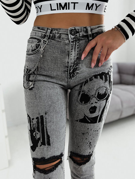 Damskie spodnie jeansowe SP50468