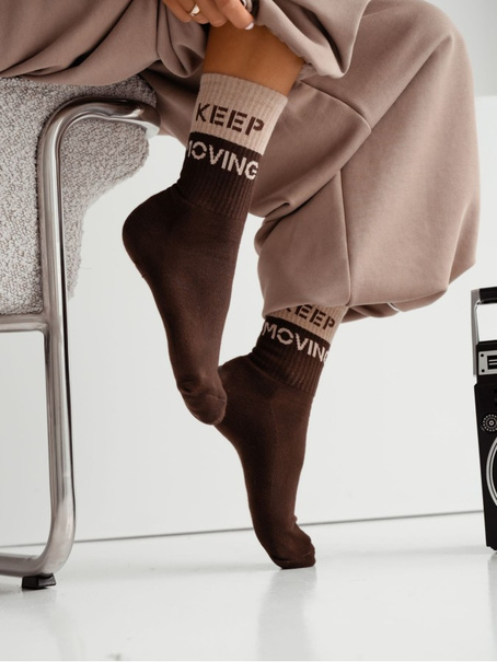 Skarpetki damskie półfrotte UNIQUE KEEP MOVING 0071.008, Kolor Brązowy, Rozmiar 38-41