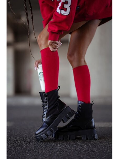 Podkolanówki gładkie 0248.001, Kolor Czerwony, Rozmiar 37-41