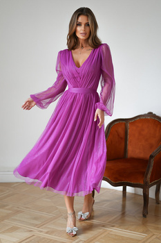 SUKIENKA MIDI Z BROKATOWĄ SIATKĄ BISKUPIA