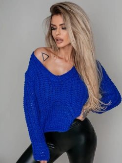 Damski krótki sweter szafirowy 1846S