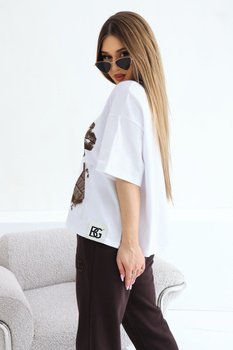 T-Shirt damski BG Choco | biały