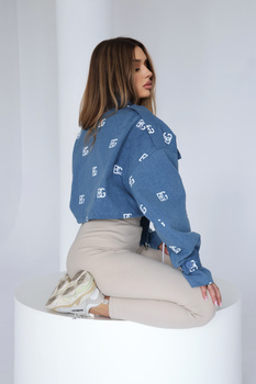 Kurtka jeans damska BG Popcorn | niebieski