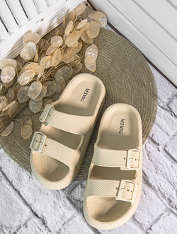 Damskie klapki jasnobeżowe DZ215-8