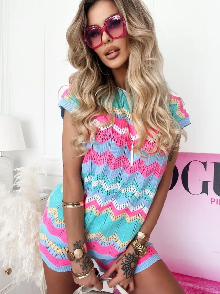 Bluzka sweterkowa kimono multikolor