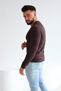 T-Shirt longsleeve męski BG Trust | gorzka czekolada