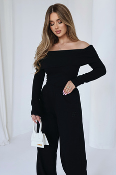 SPODNIE DAMSKIE BG FANCY | CZARNY