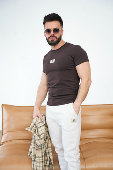 T-Shirt męski BG Malik | gorzka czekolada