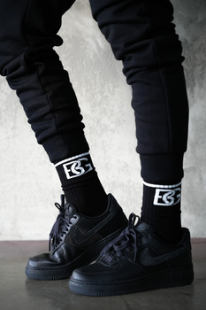 Bg long socks | czarny - biały