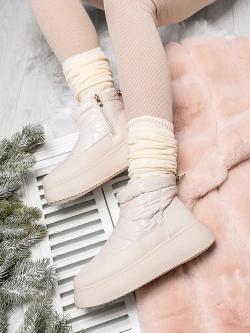 Damskie śniegowce jasnobeżowe HY856-8