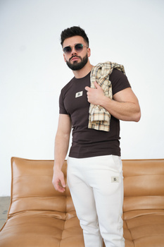 T-Shirt męski BG Malik | gorzka czekolada