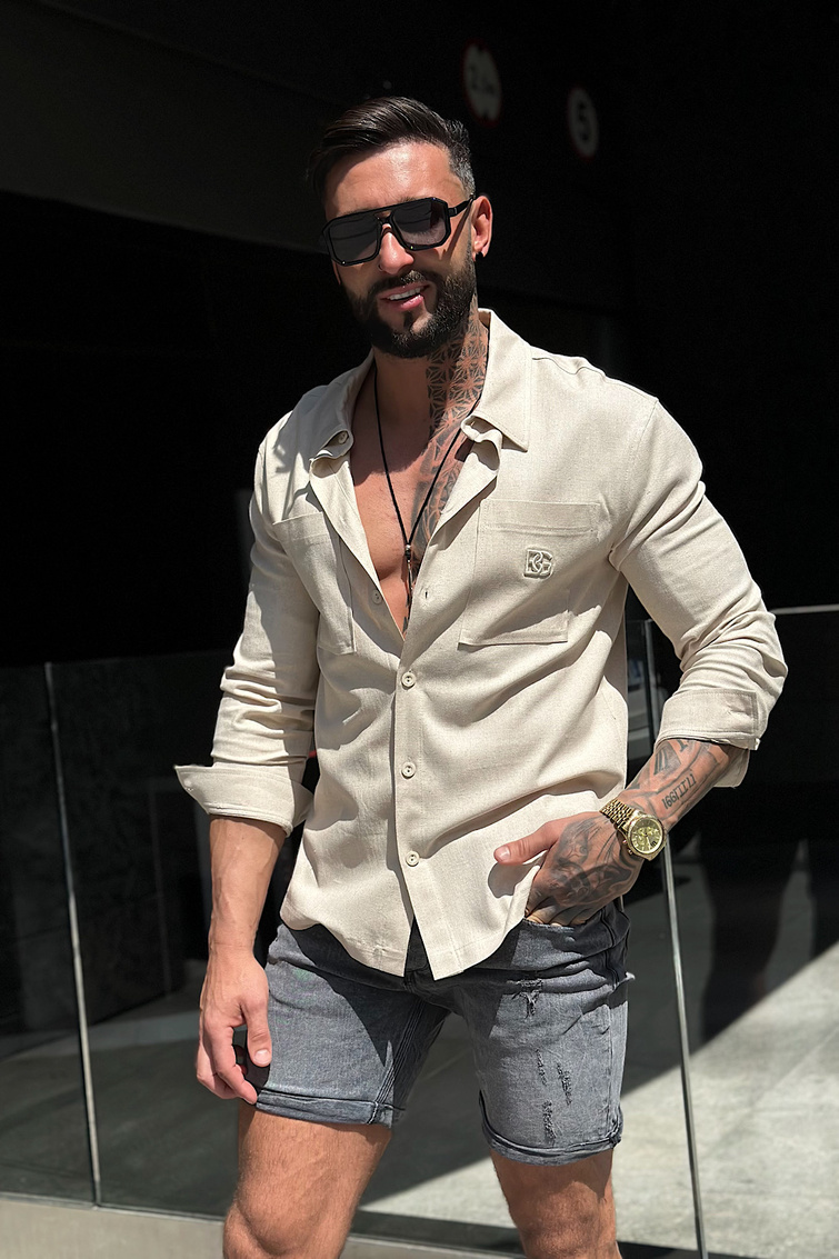 KOSZULA MĘSKA BG VIBE | BEŻ