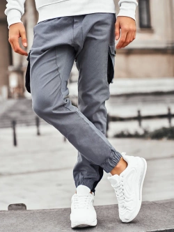 Spodnie męskie joggery grafitowe 705G