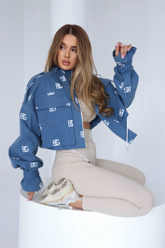 Kurtka jeans damska BG Popcorn | niebieski