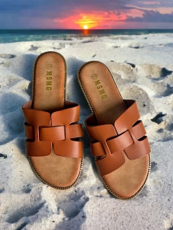 Klapki damskie camelowe WS9039-32