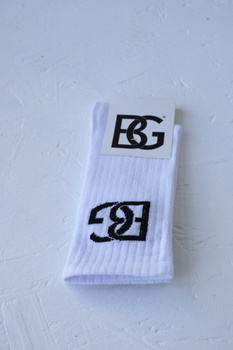 Skarpety BG Login | biały - czarny