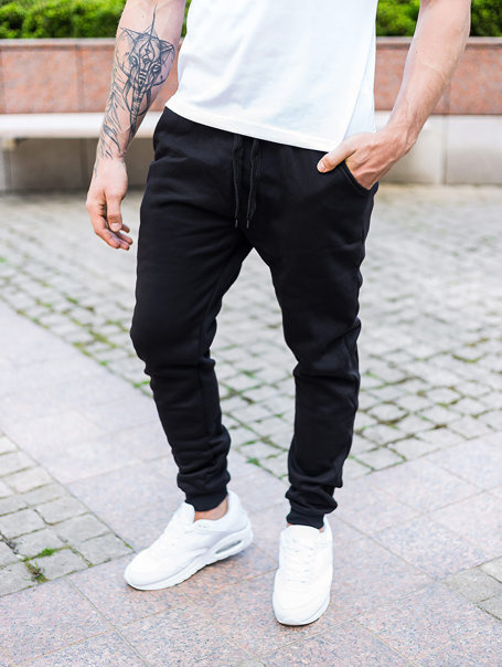 Spodnie męskie dresowe czarne XW01-03