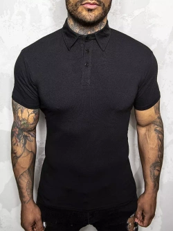 Męska koszulka polo czarna KP6