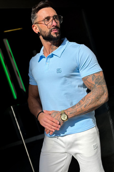 T-SHIRT MĘSKI BG POLO | BŁĘKITNY