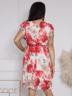 Kwiecista plisowana sukienka do kolan Caterina