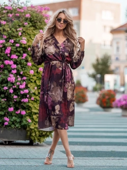 Sukienka midi z rozcięciem Fabia