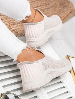 Damskie wsuwane buty sportowe beżowe PDJ268-8