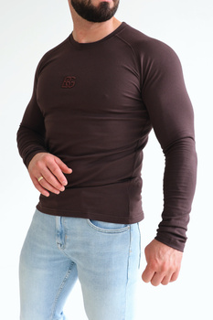 T-Shirt longsleeve męski BG Trust | gorzka czekolada
