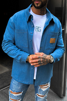 KOSZULA MĘSKA BG DENIMO | NIEBIESKI JEANS