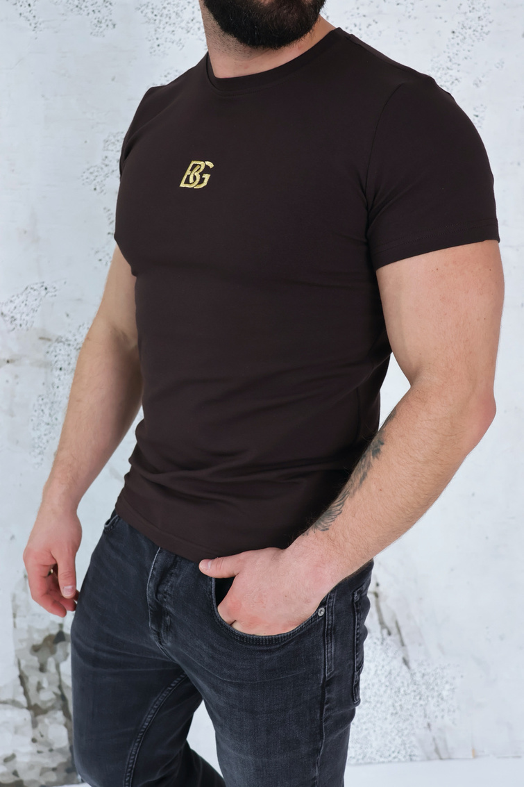T-Shirt męski BG Pray | gorzka czekolada