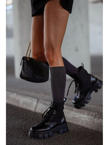 Podkolanówki gładkie 0248.001, Kolor Ciemny Melanż, Rozmiar 37-41