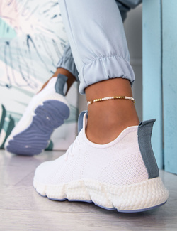 Damskie buty sportowe biało-niebieskie YF608-6