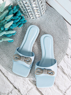 Damskie klapki niebieskie P4487N