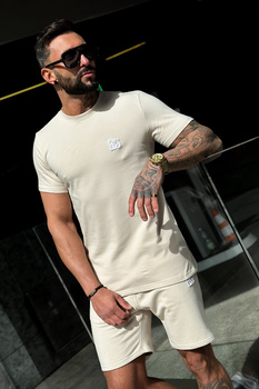 T-SHIRT MĘSKI BG BOND | BEŻOWY