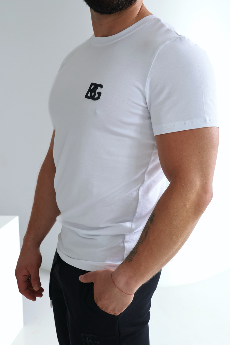 T-Shirt męski BG Bond | biały-czarny