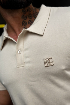 T-SHIRT MĘSKI BG POLO | BEŻ