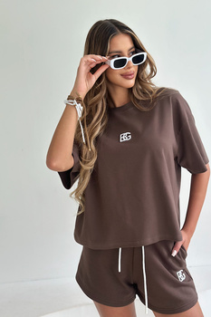 T-SHIRT DAMSKI BG NEXT | CZEKOLADOWY