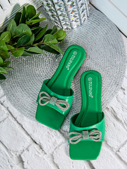 Damskie klapki zielone P4487Z