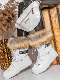 Damskie śniegowce białe HY821-9