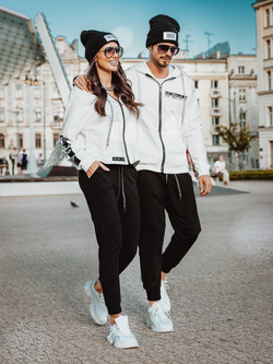 Komplet dresowy męski biało-czarny MKBD1