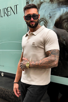 T-SHIRT MĘSKI BG POLO | BEŻ