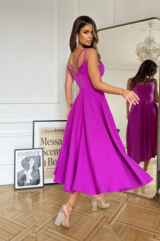 SUKIENKA MIDI NA RAMIĄCZKACH FIOLETOWA