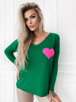 Damski sweter zielony 152302Z