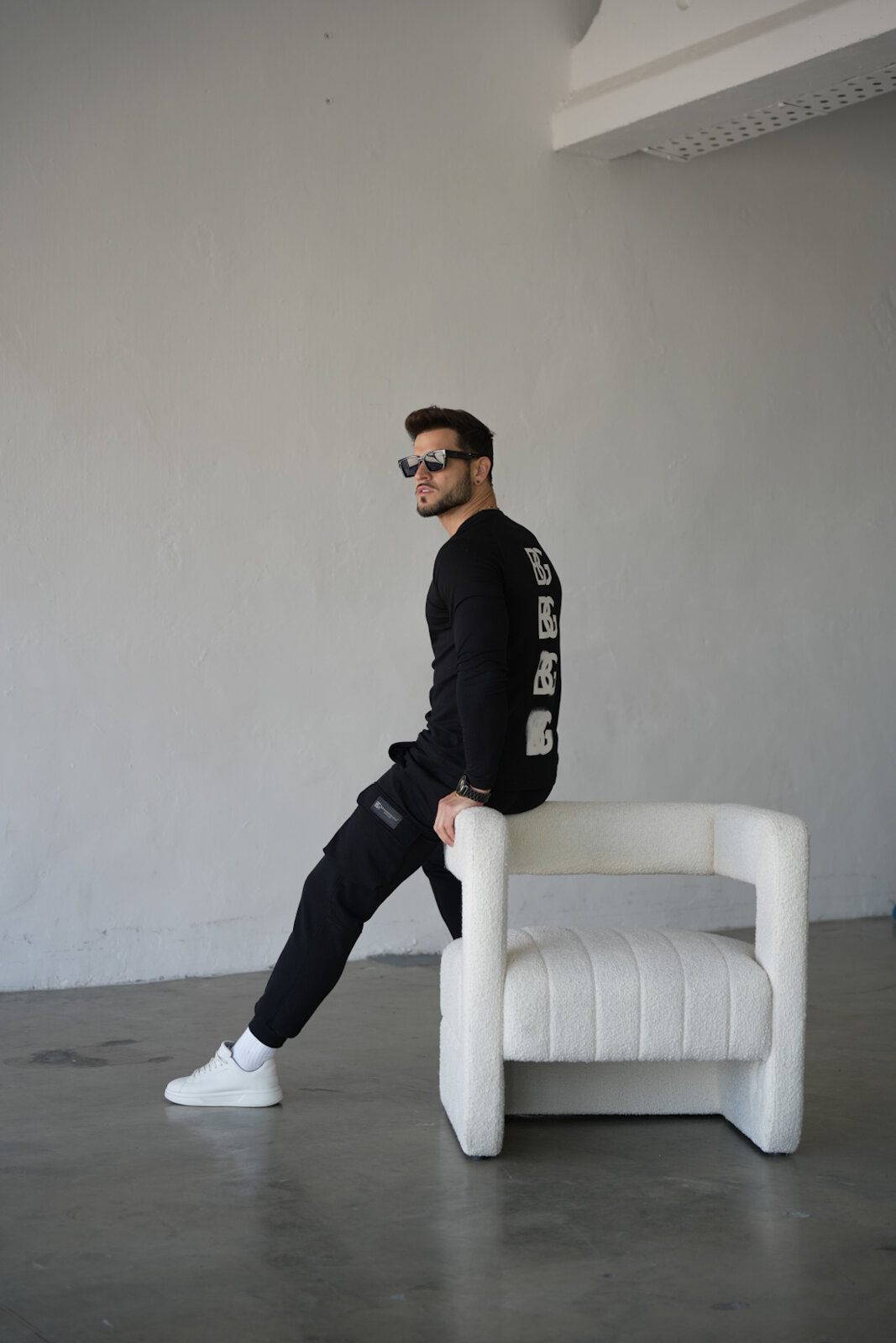 SPODNIE MĘSKIE BG TRACK | CZARNY