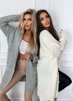 Damski kardigan szary 42220SZ