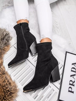 Damskie botki kowbojki czarne A5619