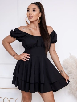 Krótka sukienka hiszpanka z falbanką Selena